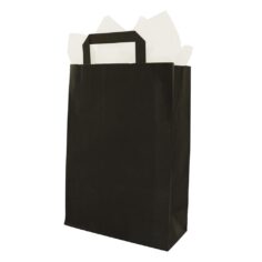 black paper carrier bag flat handle