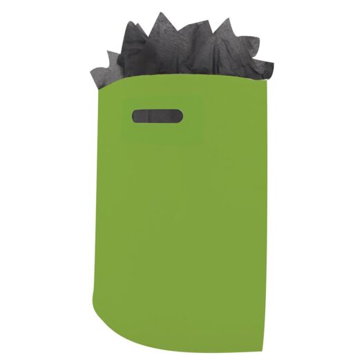 Plastic tas groen ingekleurd ldpe uitgestanste handgreep