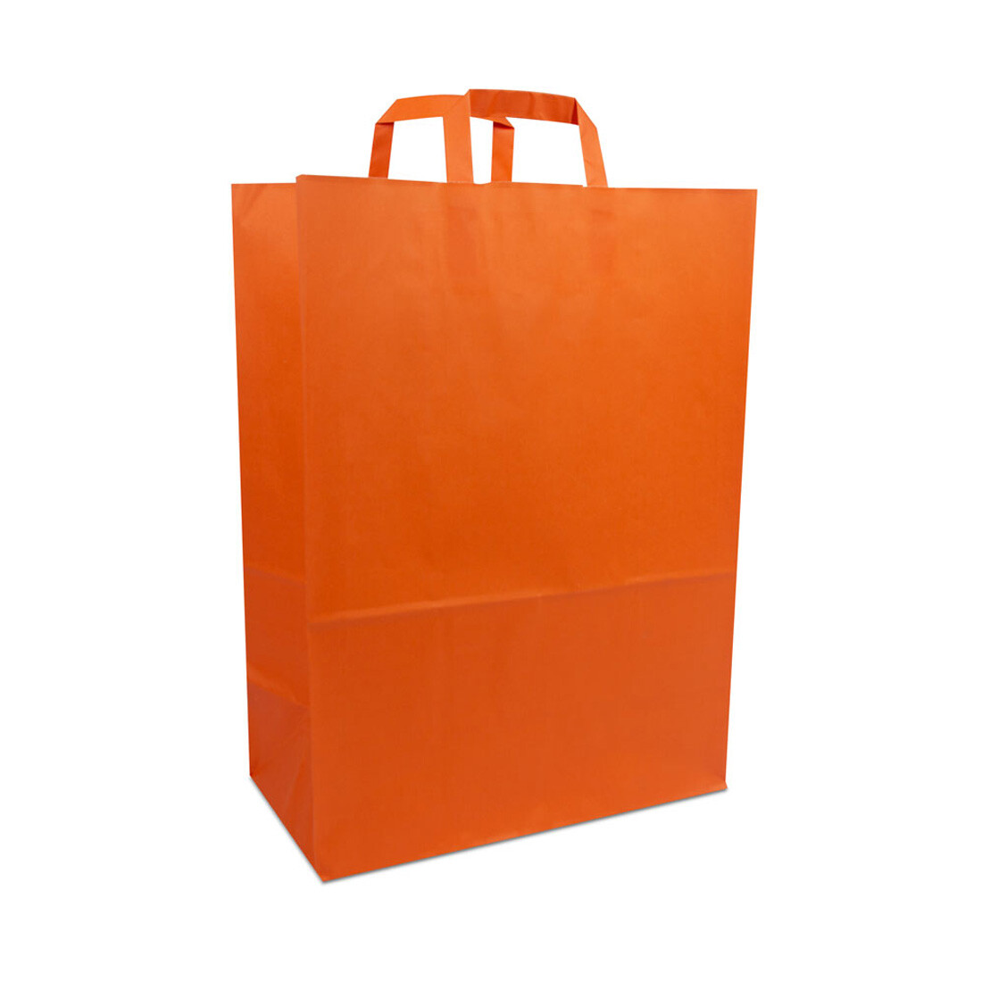 Papieren tas met platte lussen - Oranje