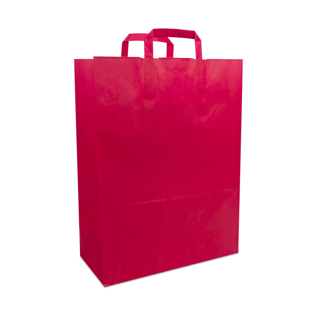 Roze Papieren tas met platte lussen