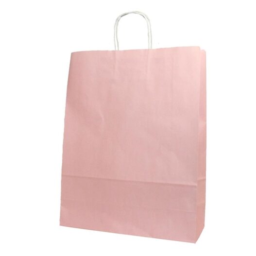 Papieren draagtas met papieren koord roze