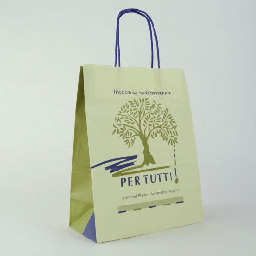 Paper carrier bags with twisted handles
