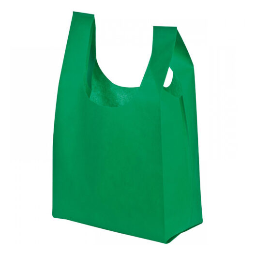ArtiPack non woven vest carrier bag dark green unprinted