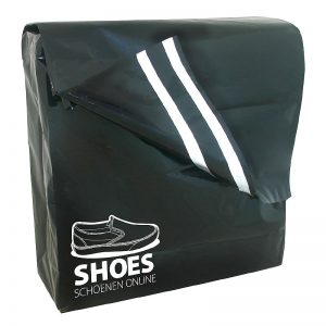 Verzendzak plastic XL Kleur: zwart Print: Shoes