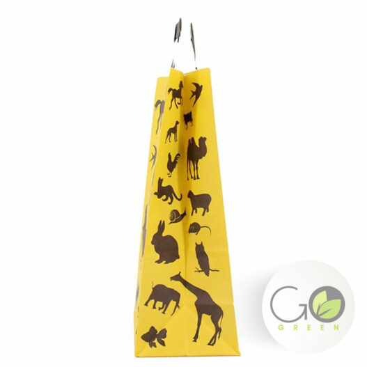 Paper carrier bags with flat handles - Design: animal print