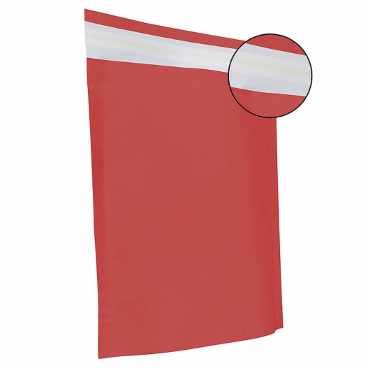 Papieren verzendzakken met brede bodem & plakstrip - Rood