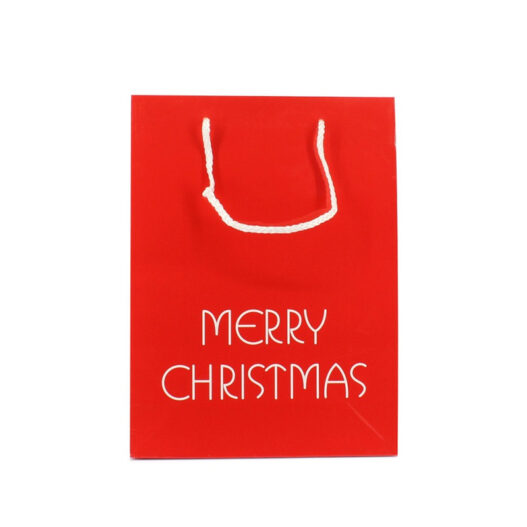 Papieren kersttassen - Merry Christmas in rood