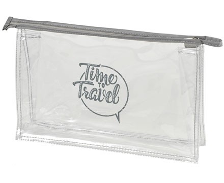 transparent bag with Zipper -Time to Travel