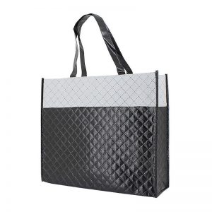 Diamond dessin, non-woven carrier bags - black/white