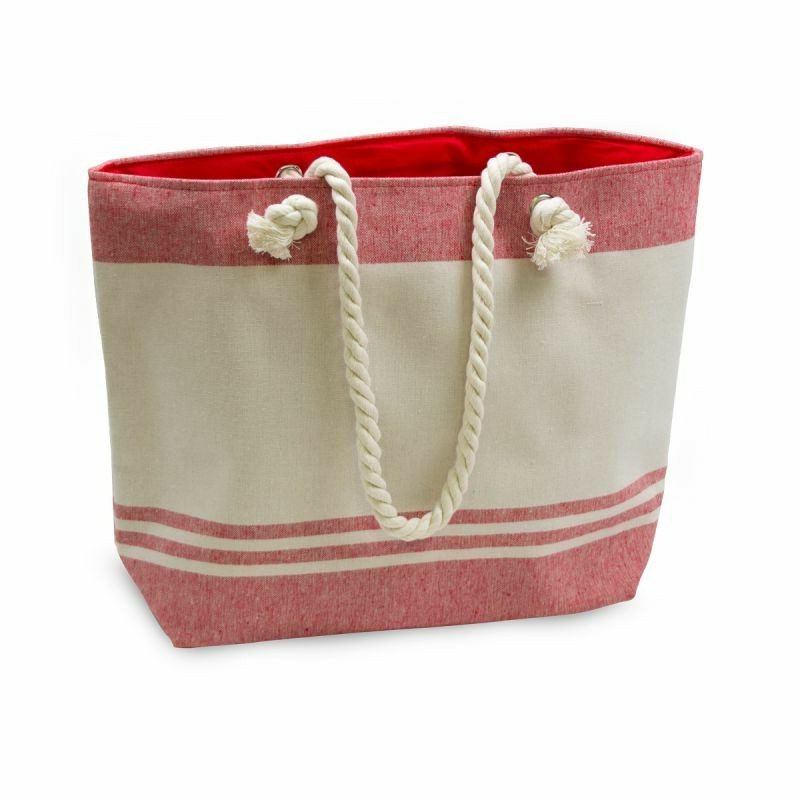 Strandtas rood gestreept Rood gestreepte strandtas