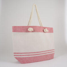 vintage tas met witte en rode strepen