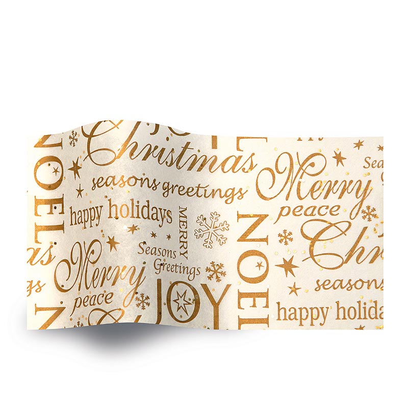 Kerst zijdevloeipapier christmas GS2006B noel seasons greetings wit gemstones