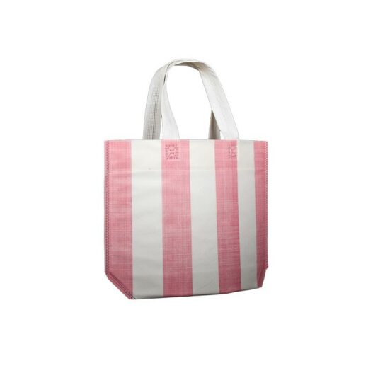 pink stripes carrier bag