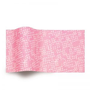 roze vloeipapier met witte stippen
