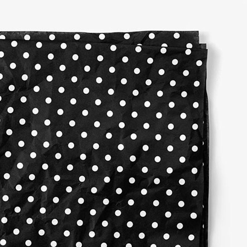 Tissue Paper - White Dots on Black