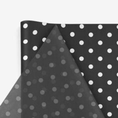 zijdepapier witte stippen op zwart