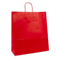 Rode papieren tas met gedraaide handgreep - Rood