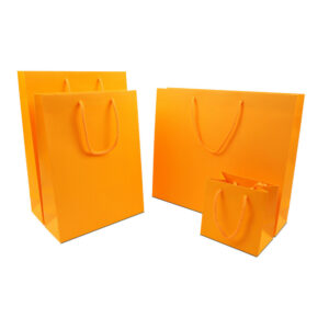 Fluoriserend luxe papieren tassen - Neon Oranje mat