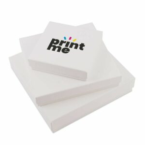 Kraft geschenkdozen met deksel, wit - bedrukt