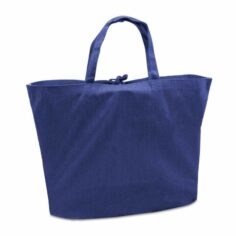 Donkerblauwe Canvas Strandtas met denim look