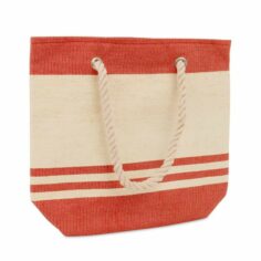Rood gestreepte Strandtassen met scheepstouw