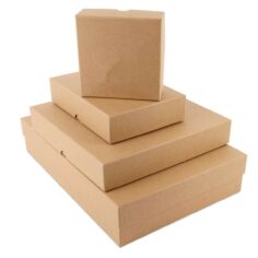 Luxe kraft dozen met losse deksel - Bruin
