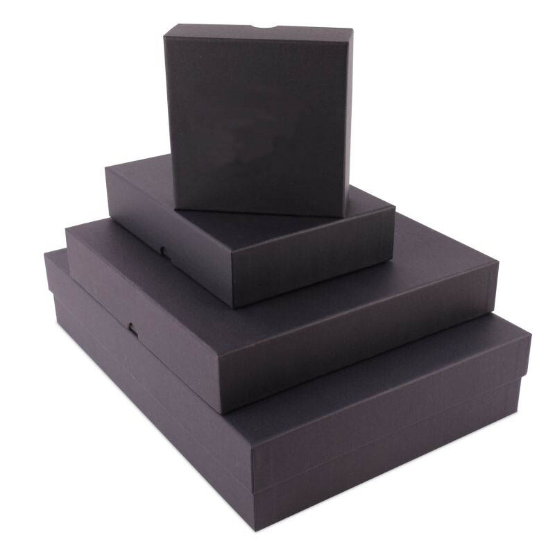 Luxe Kraft Dozen met Deksel - Zwart Luxe zwarte dozen voorzien van losse deksel