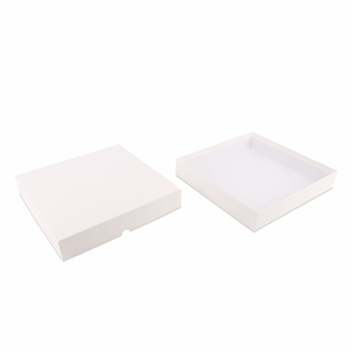 Luxe Kraft Dozen met Losse Deksel Linnenpersing Wit - 26x26x4cm Luxe Kraft Dozen met Losse Deksel Linnenpersing Wit - 26x26x4cm