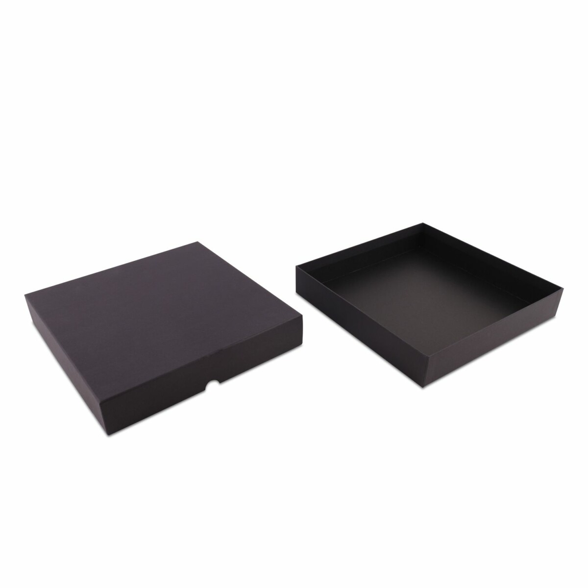 Luxe Kraft Dozen met Losse Deksel Linnenpersing Zwart - 26x26x4cm Luxe Kraft Dozen met Losse Deksel Linnenpersing Zwart - 26x26x4cm