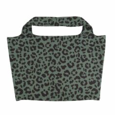 Katoenen strandtas met Jaguarprint in donkergroen en zwart