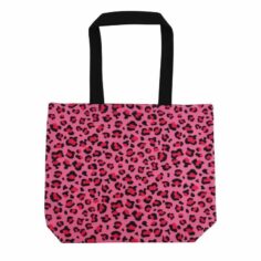 Roze Katoenen Tas met Dierenprint - Panter