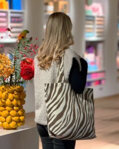 Cotton Tote Bag - Zebra print