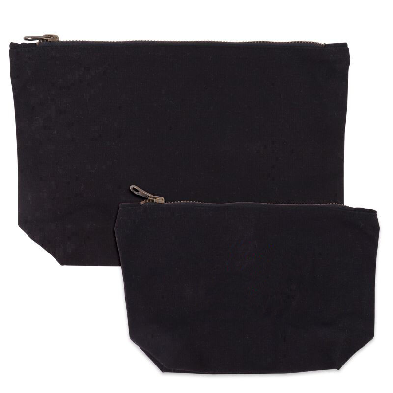 Canvas toilettasjes - Zwart Zwarte toilettasjes van Canvas/Katoen
